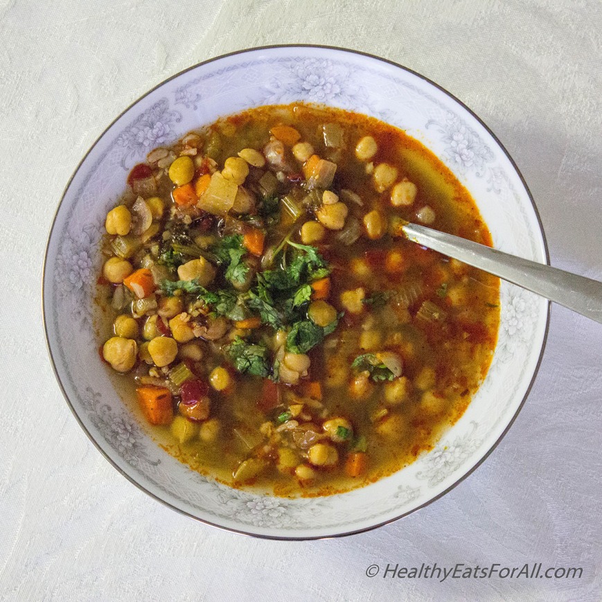 Harissa and Chickpea Vegan Spicy Soup-14a